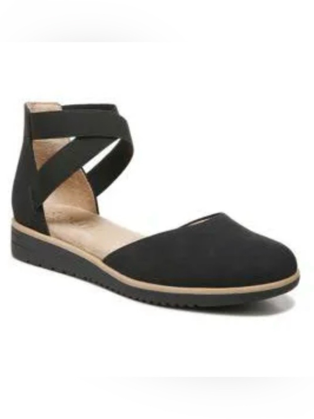 Soul Naturalizer Intro Slip On Black Ankle-Strap Flats 10 NWOT
